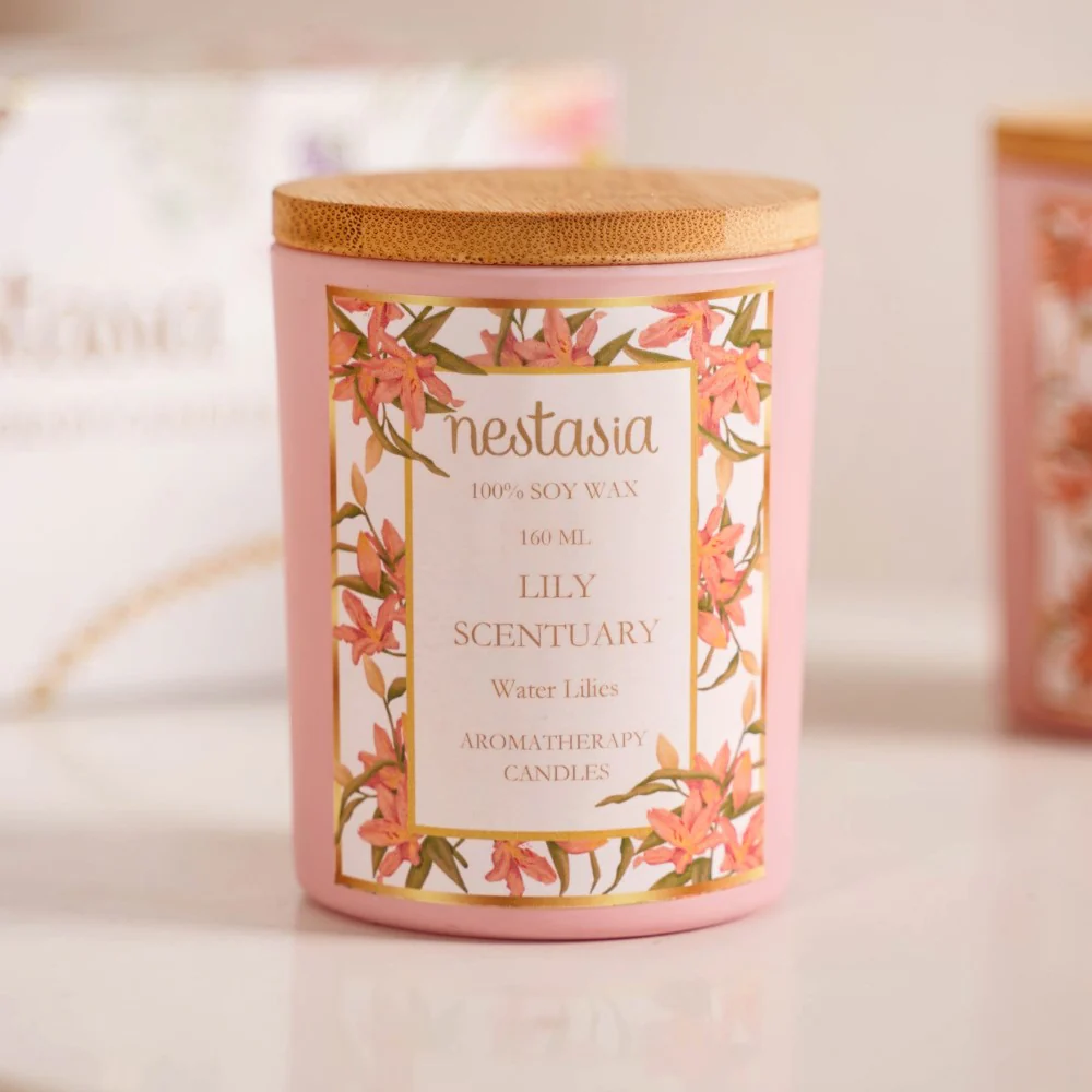 Jasmine & Lily Soy Wax Scented Candles Set Of 2 - Image 6