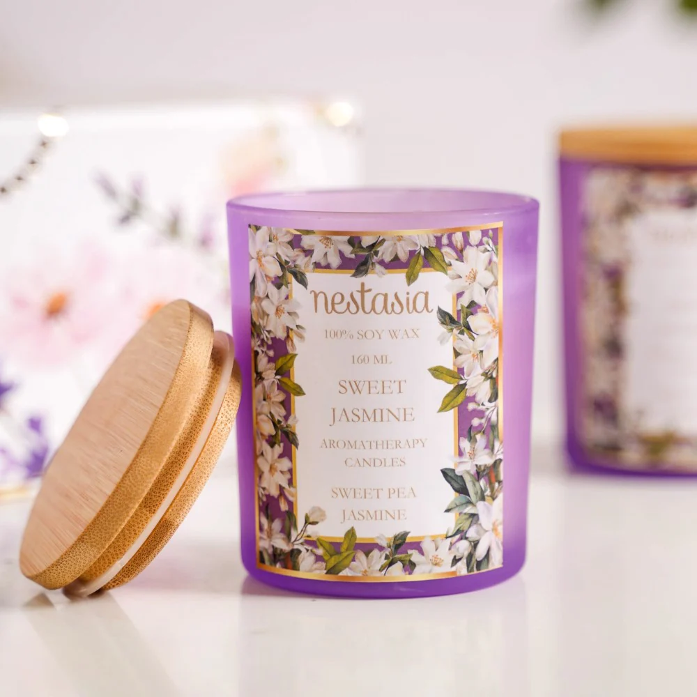 Jasmine Scented Candle Jar With Lid Set Of 2 - Image 7
