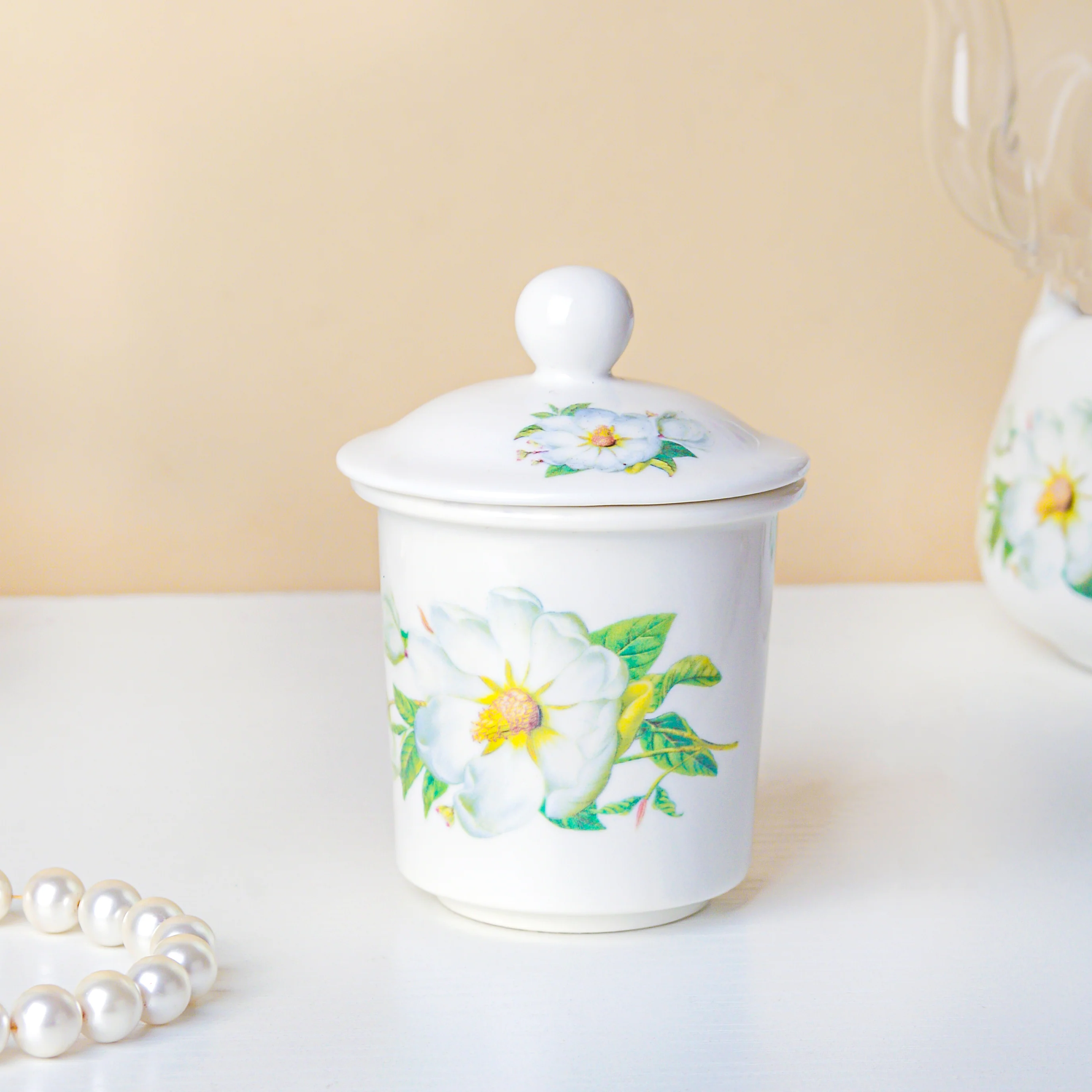 Jasmine White Glass Teapot With Warmer Base 700 ml - Image 5