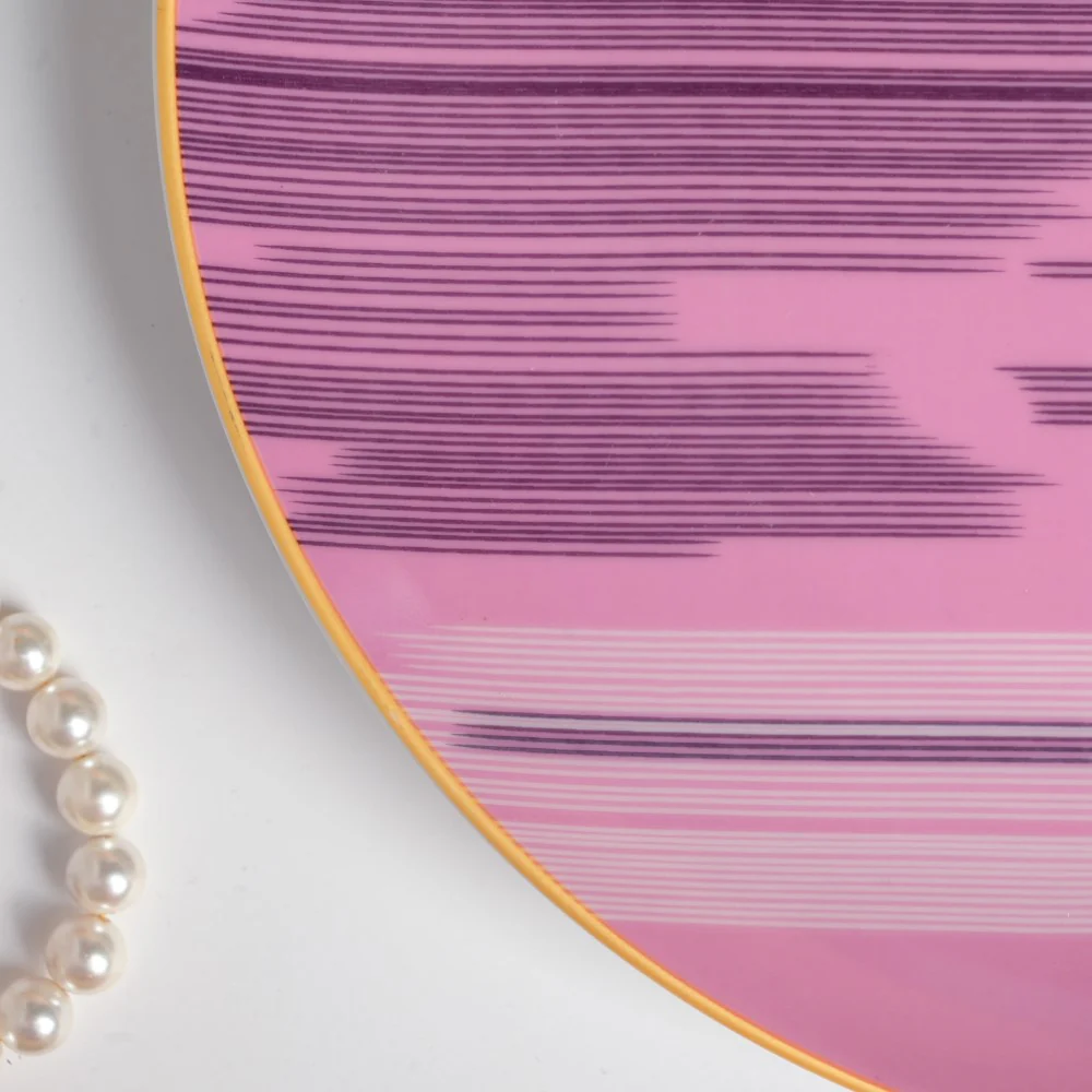 Jazz Decal Ceramic Dinner Plate Pink 10.5 Inch - Image 5