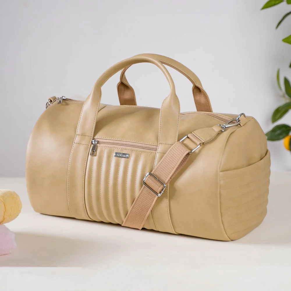Jet-Setter Duffle Bag Beige Large 17x9 Inch - Image 7