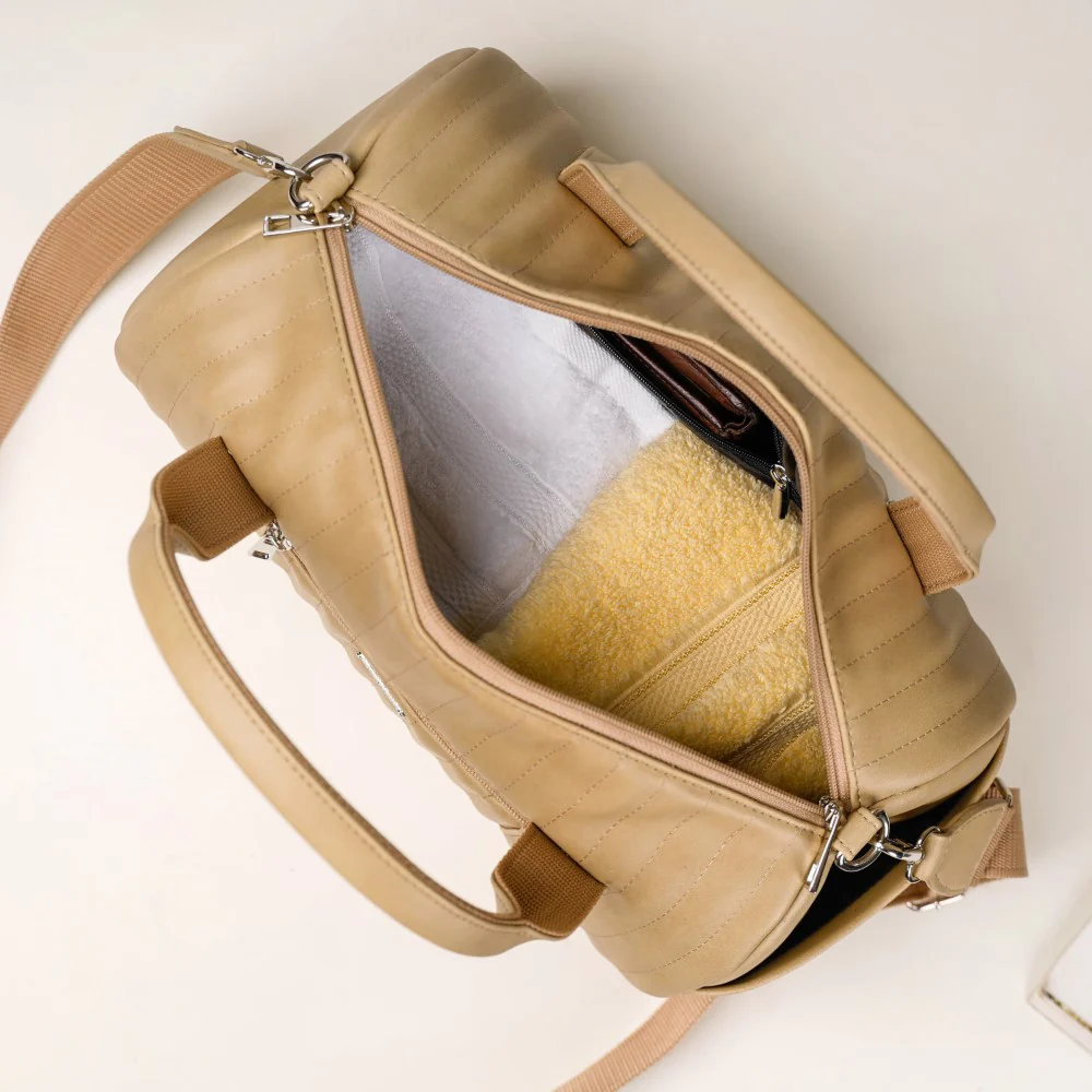 Jet-Setter Duffle Bag Beige Small 14x7 Inch - Image 5