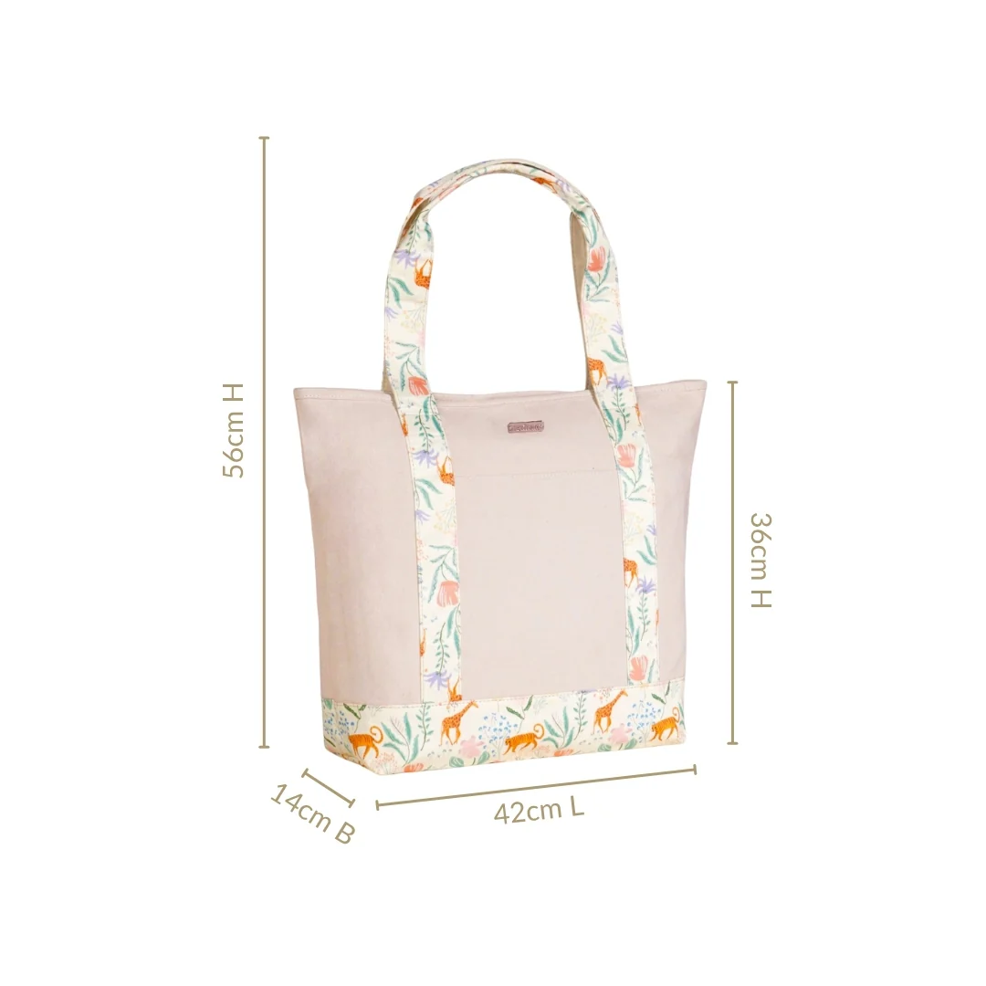 Jungle Adventure Large Canvas Zipper Tote Bag - Image 5