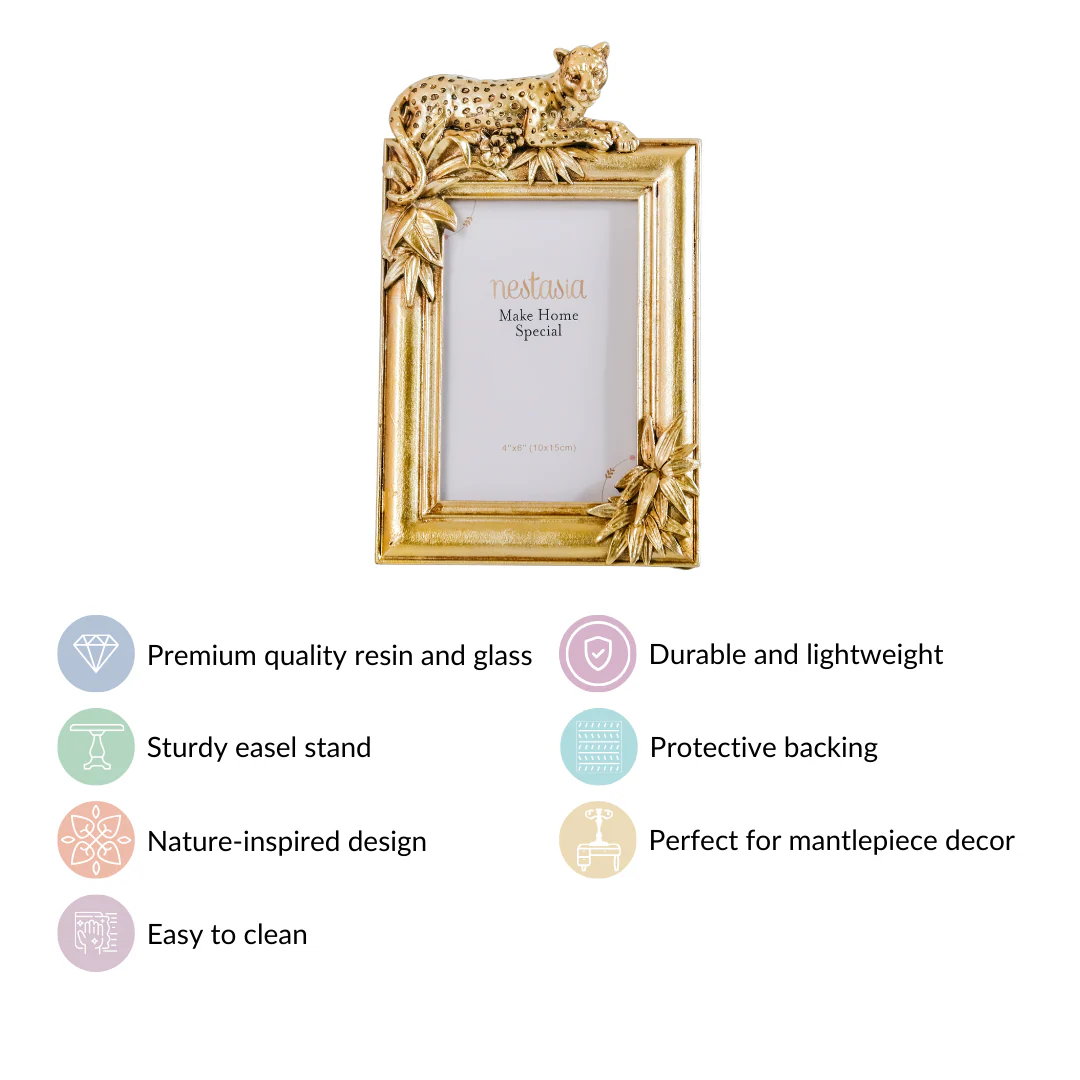 Jungle Resin Photo Frame Gold 8"x6" - Image 5