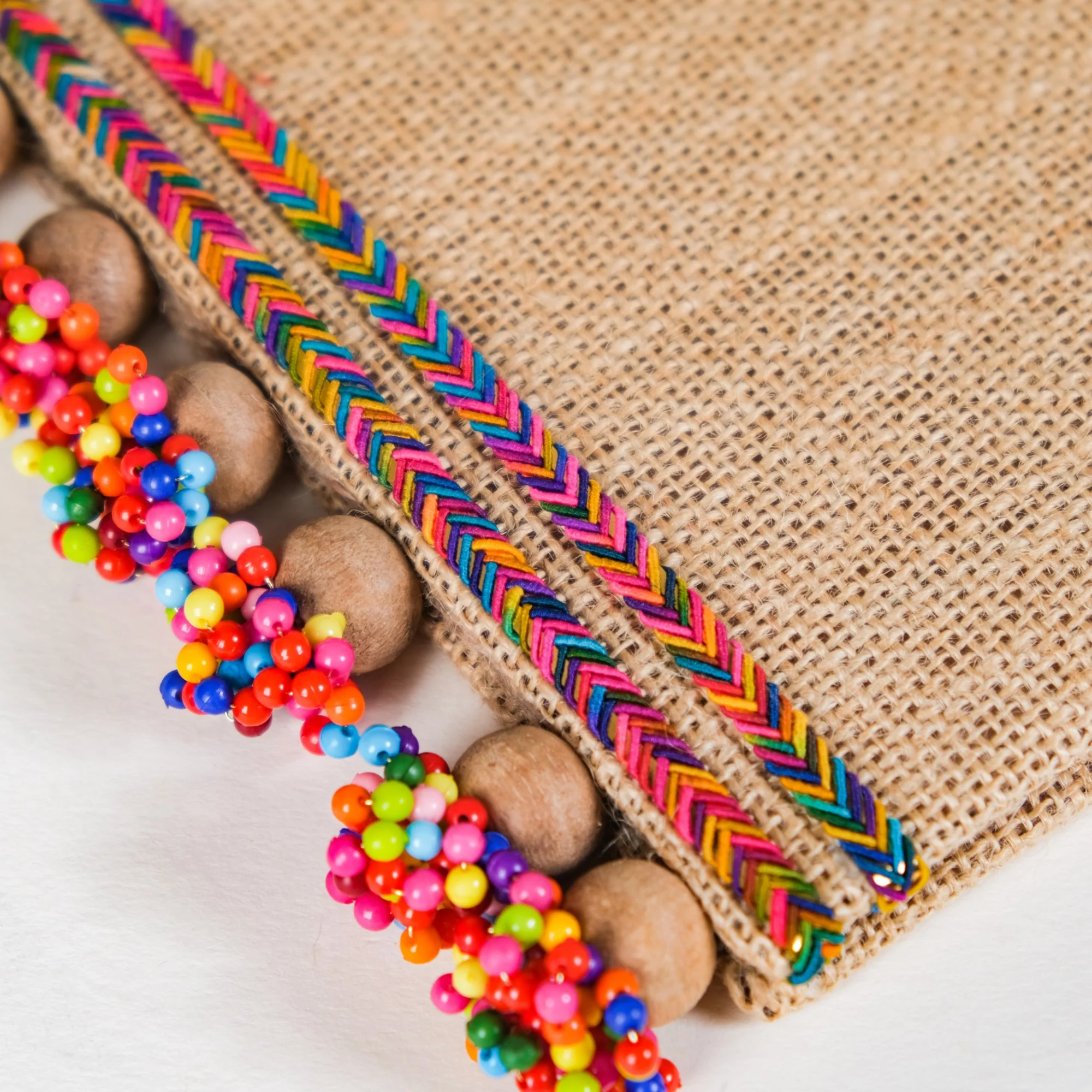 Jute Trivet Mat With Wooden Beads Set of 2 - Image 8