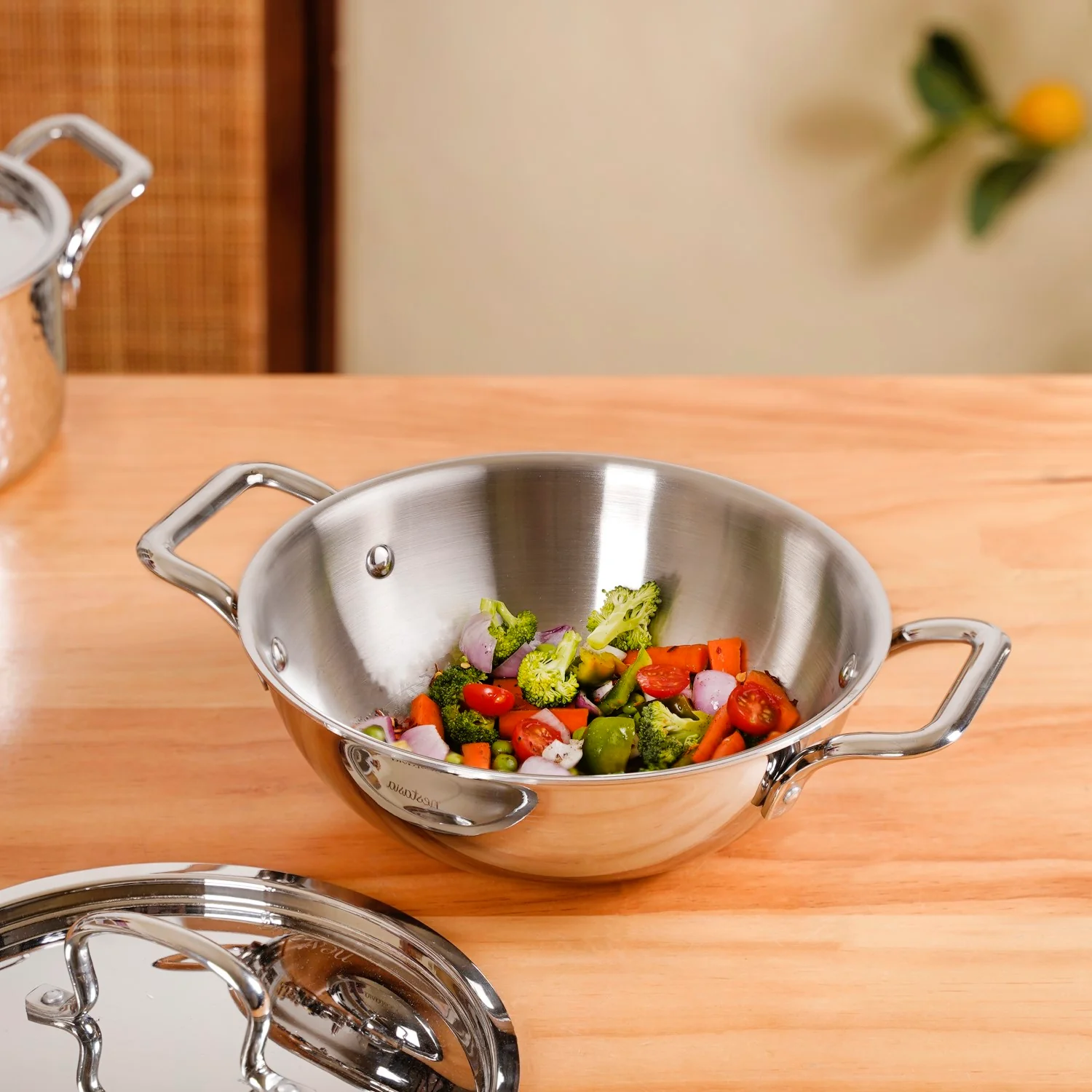 Kadai With Lid Tri Ply Stainless Steel 2250ml - Image 9