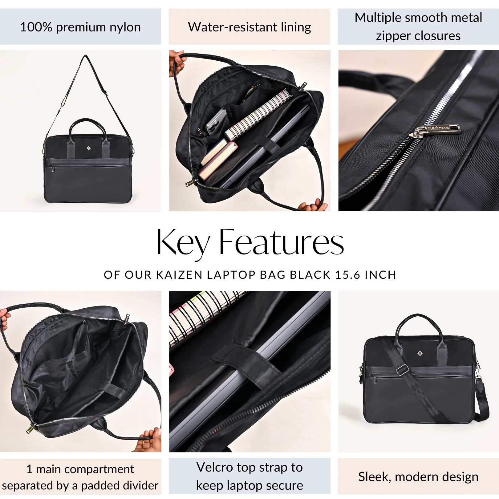 Kaizen Laptop Bag Black 15 Inch - Image 5