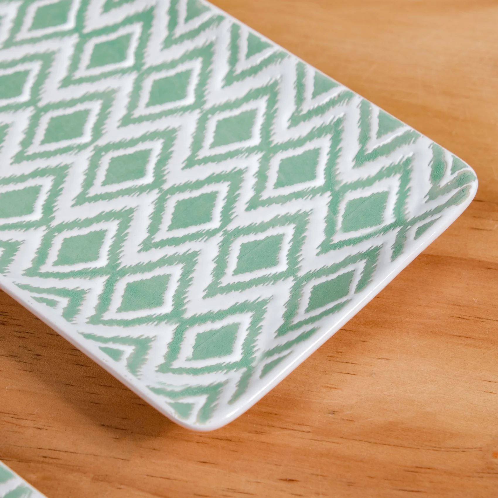 Kaleido Ceramic Platter Set Of 4 Green 7 Inch - Image 7