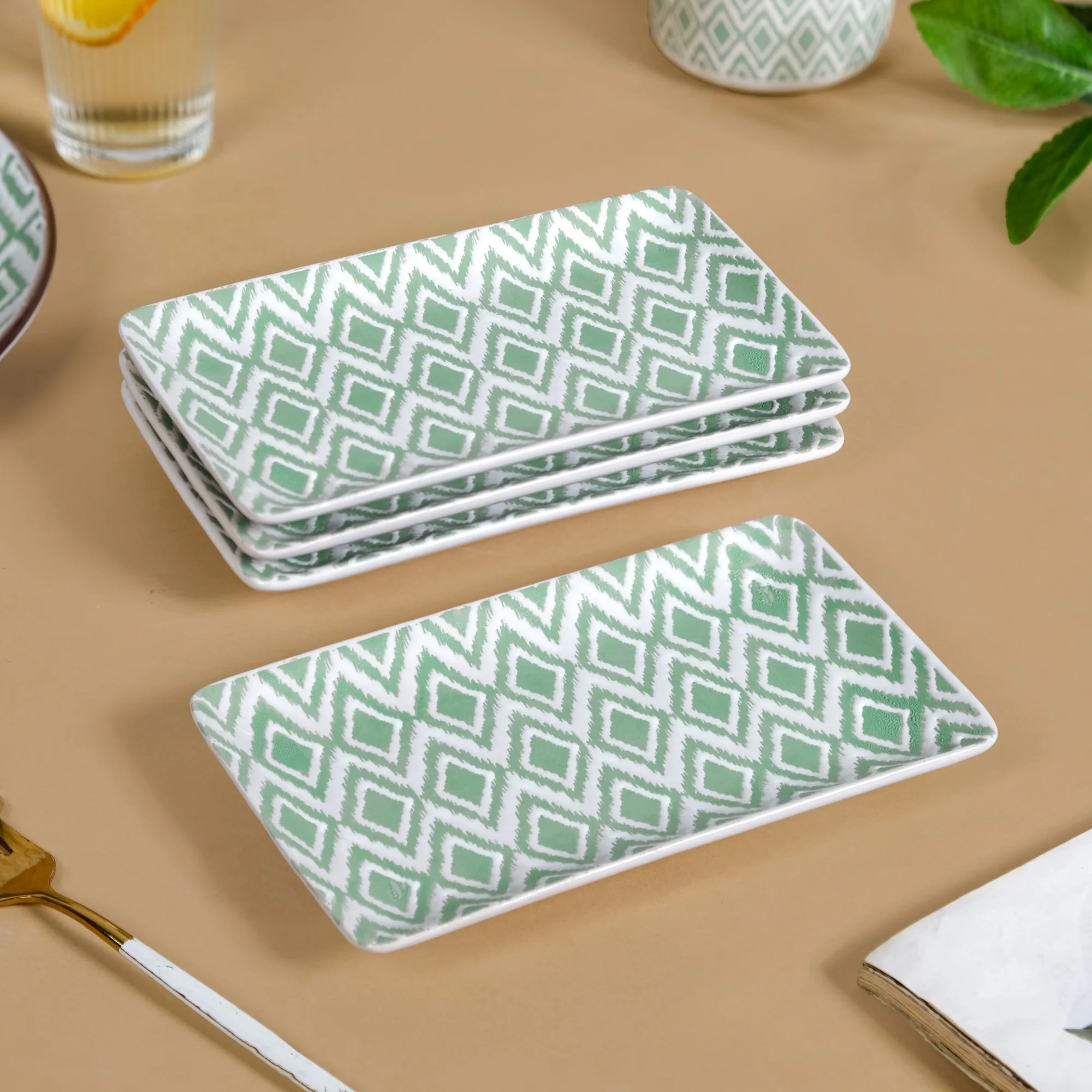 Kaleido Mint Green 16 Piece Dinner Set For 4 - Image 8