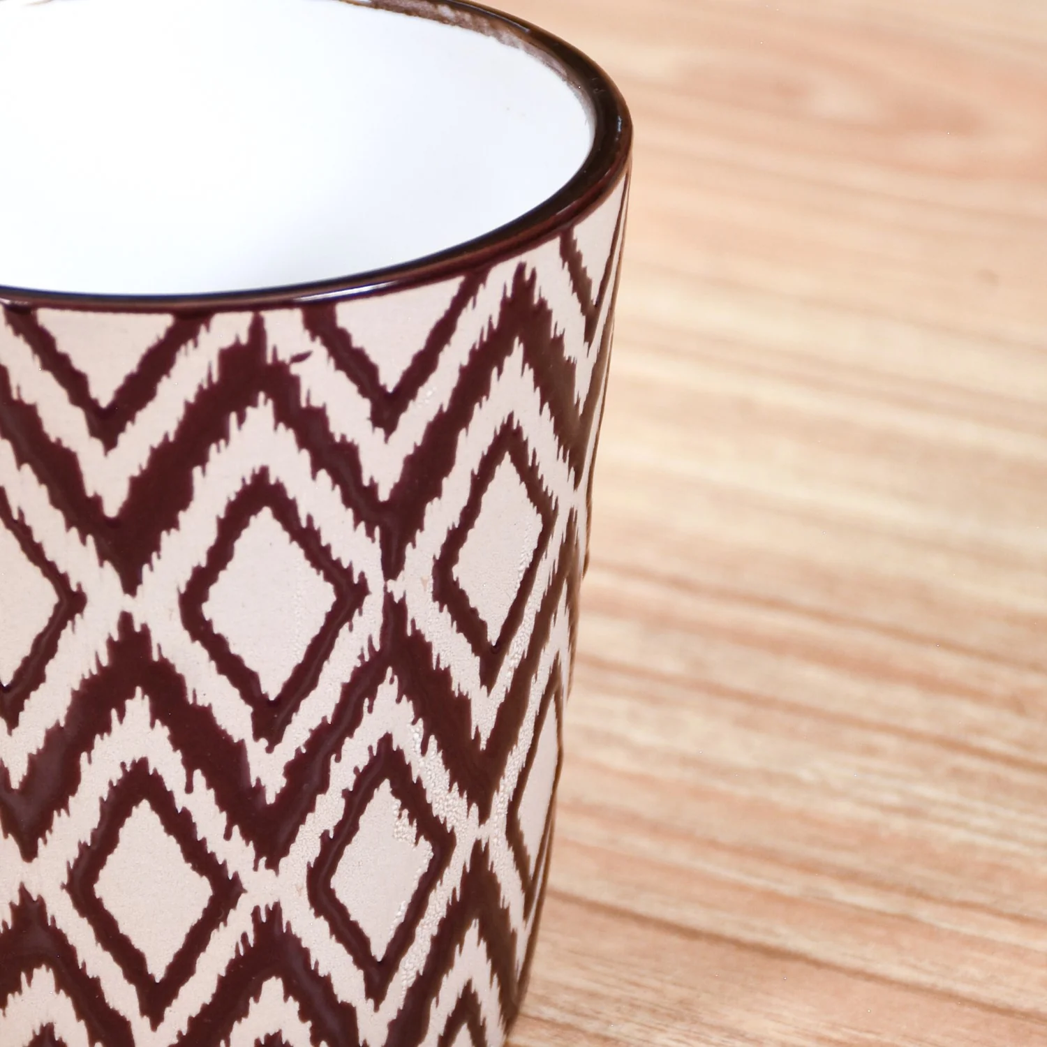 Kaleido Ceramic Tea Cup Set Of 6 Brown 250ml - Image 7