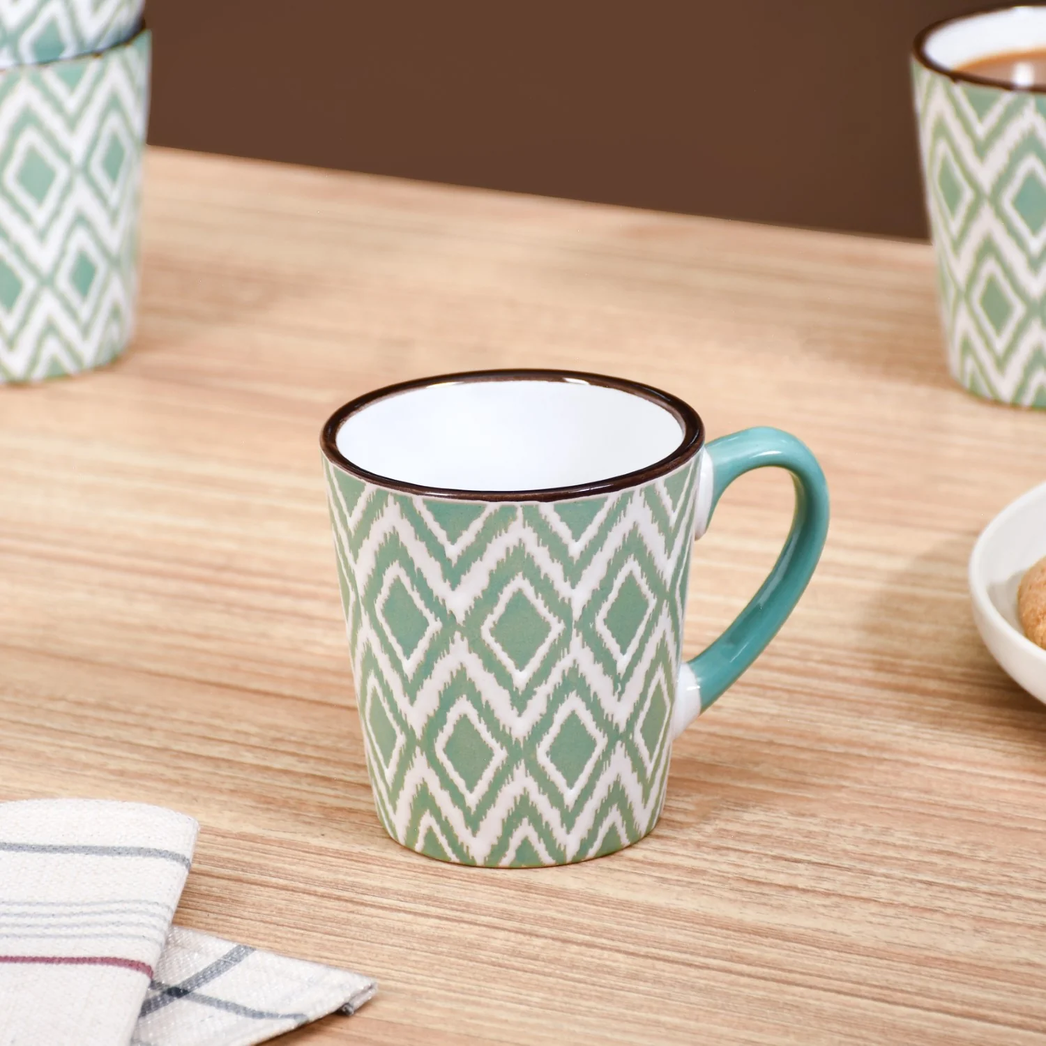 Kaleido Tea Cup Set Of 6 Green 200ml - Image 6