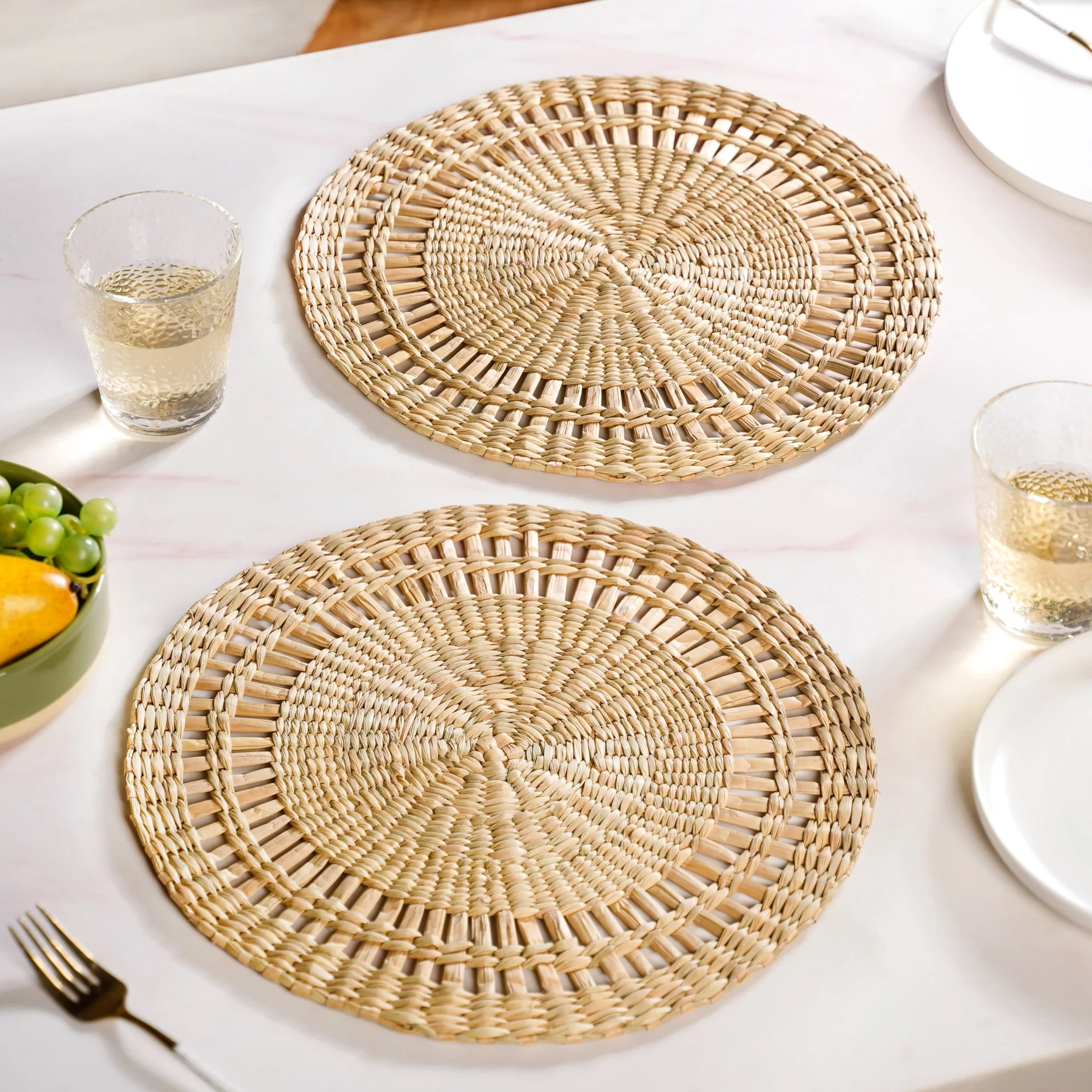 Kauna Sustainable Handmade Table Mat Set Of 2 34cm