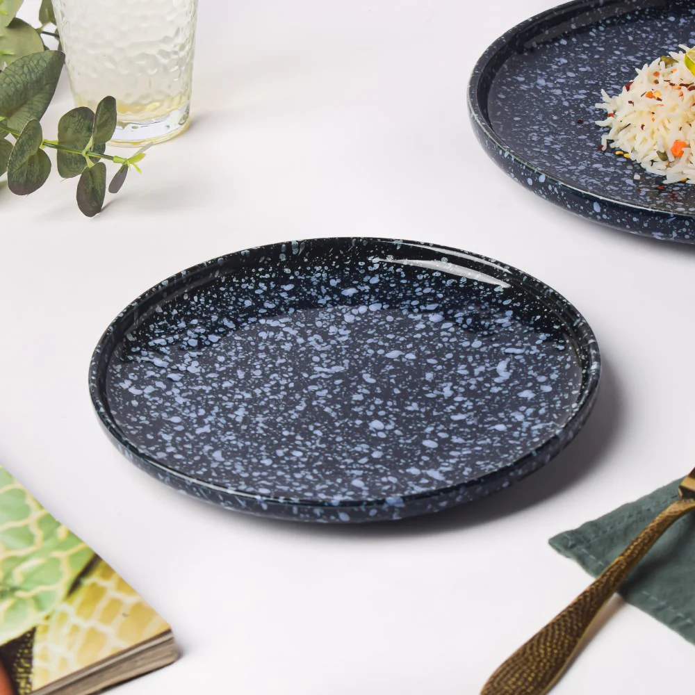 Kimberlite Finish Stone Ceramic Snack Plate 8 Inch - Image 3