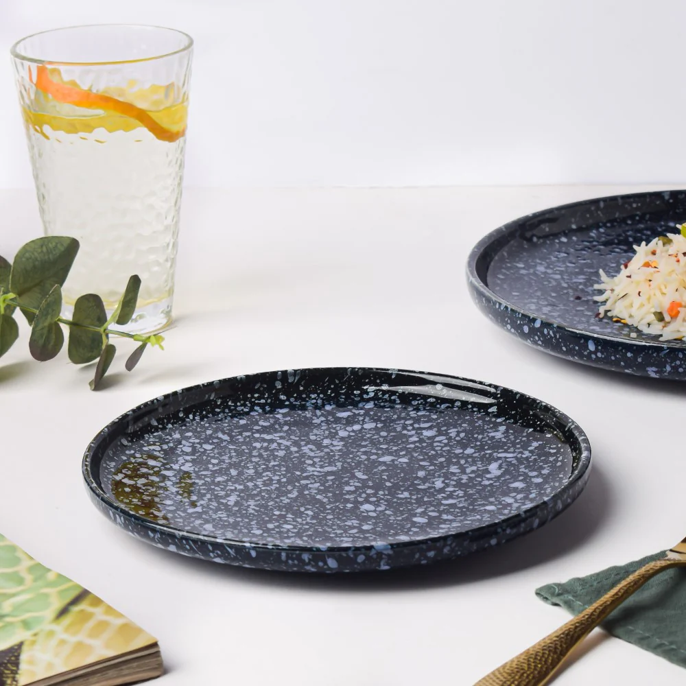 Kimberlite Finish Stone Ceramic Snack Plate 8 Inch - Image 5