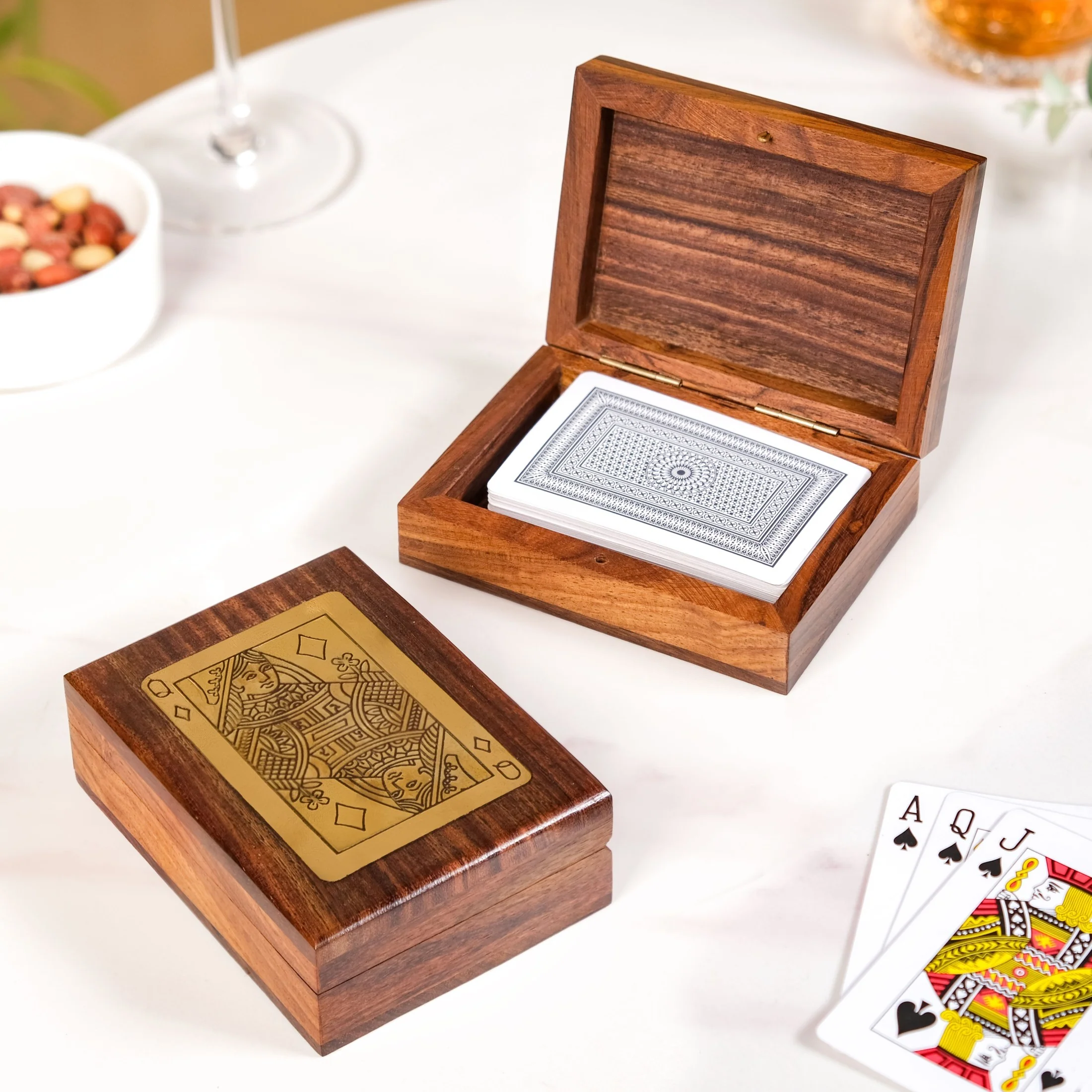 King And Queen Card Holder Set Of 2 With Playing Cards - Image 8