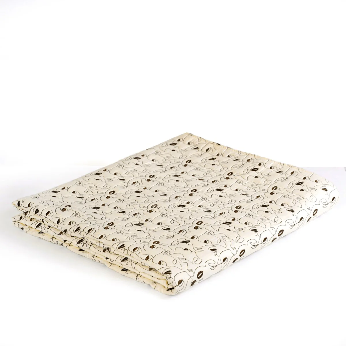 King Size Embroidered Cotton Bed Cover Off-White - Image 10