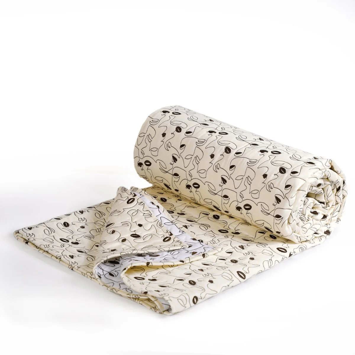 King Size Embroidered Cotton Bed Cover Off-White - Image 11