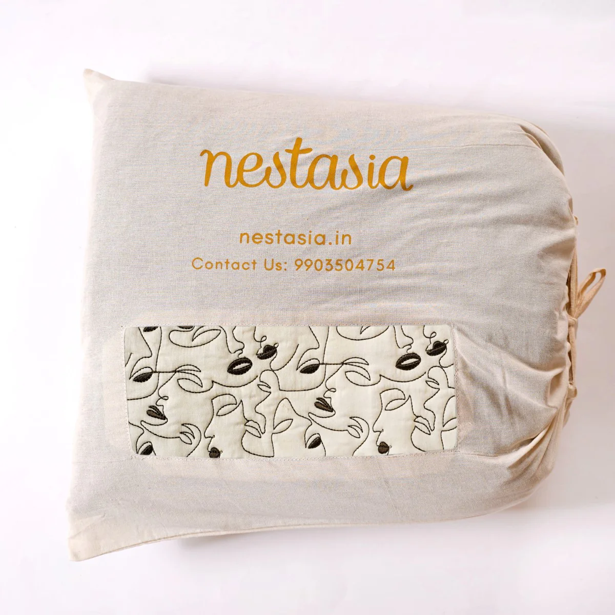 King Size Embroidered Cotton Bed Cover Off-White - Image 7