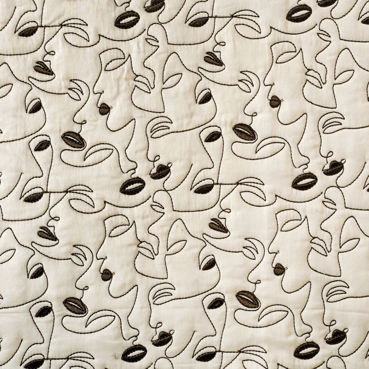King Size Embroidered Cotton Bed Cover Off-White - Image 9
