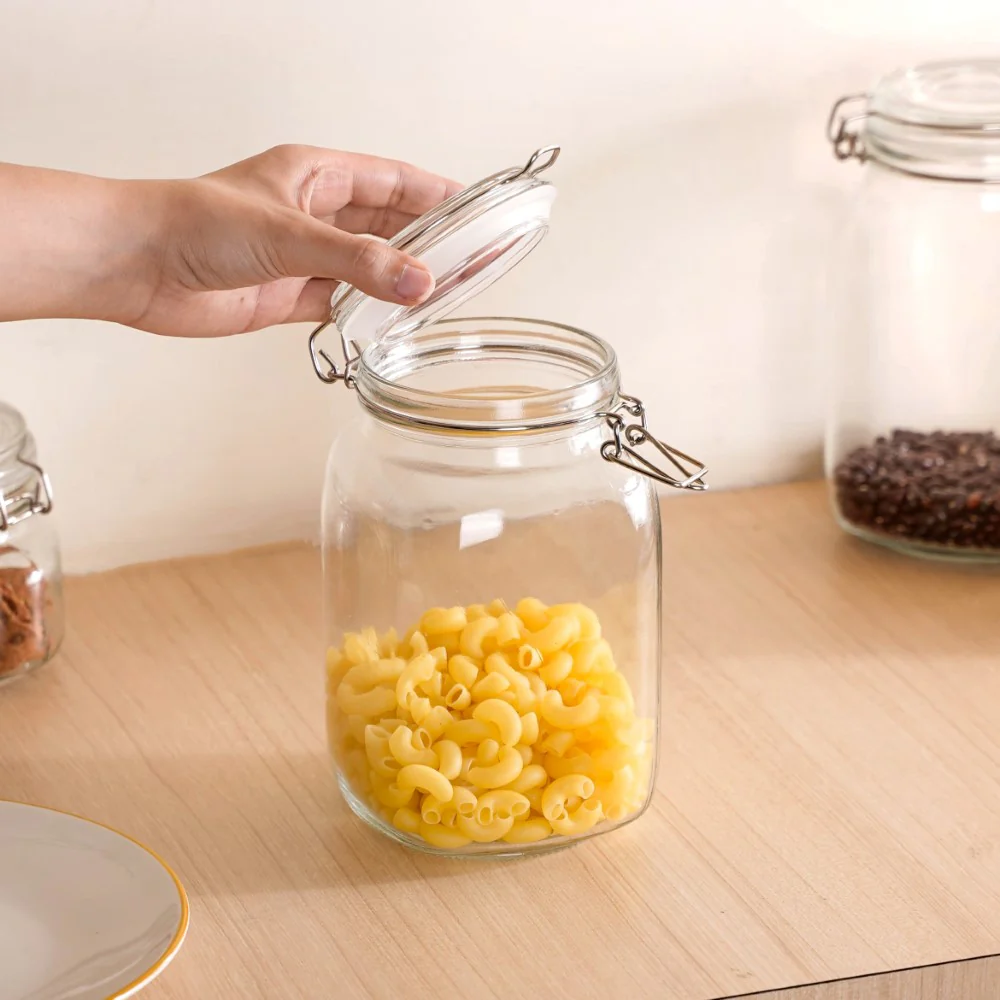 Kitchen Jars With Airtight Clip Lids Set Of 4 1500ml - Image 2