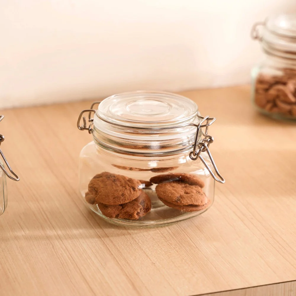 Set Of 4 Glass Storage Kitchen Jars With Clip Lids 500ml - Image 10