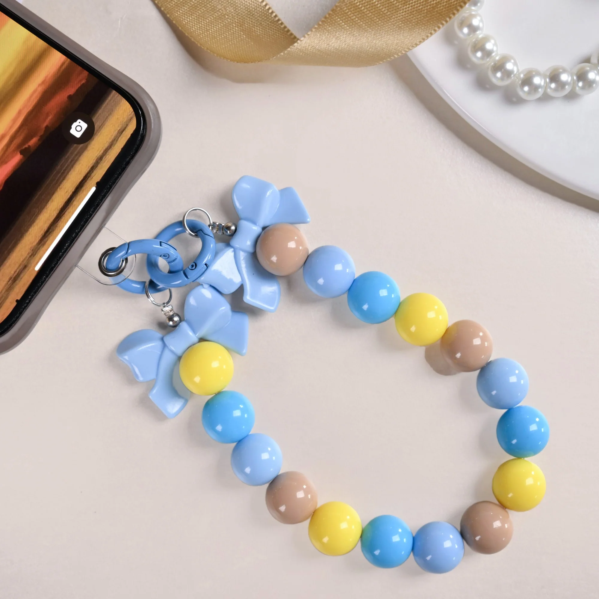Knot Just Blues Phone Charm Lanyard With Dual Clasp - Image 7