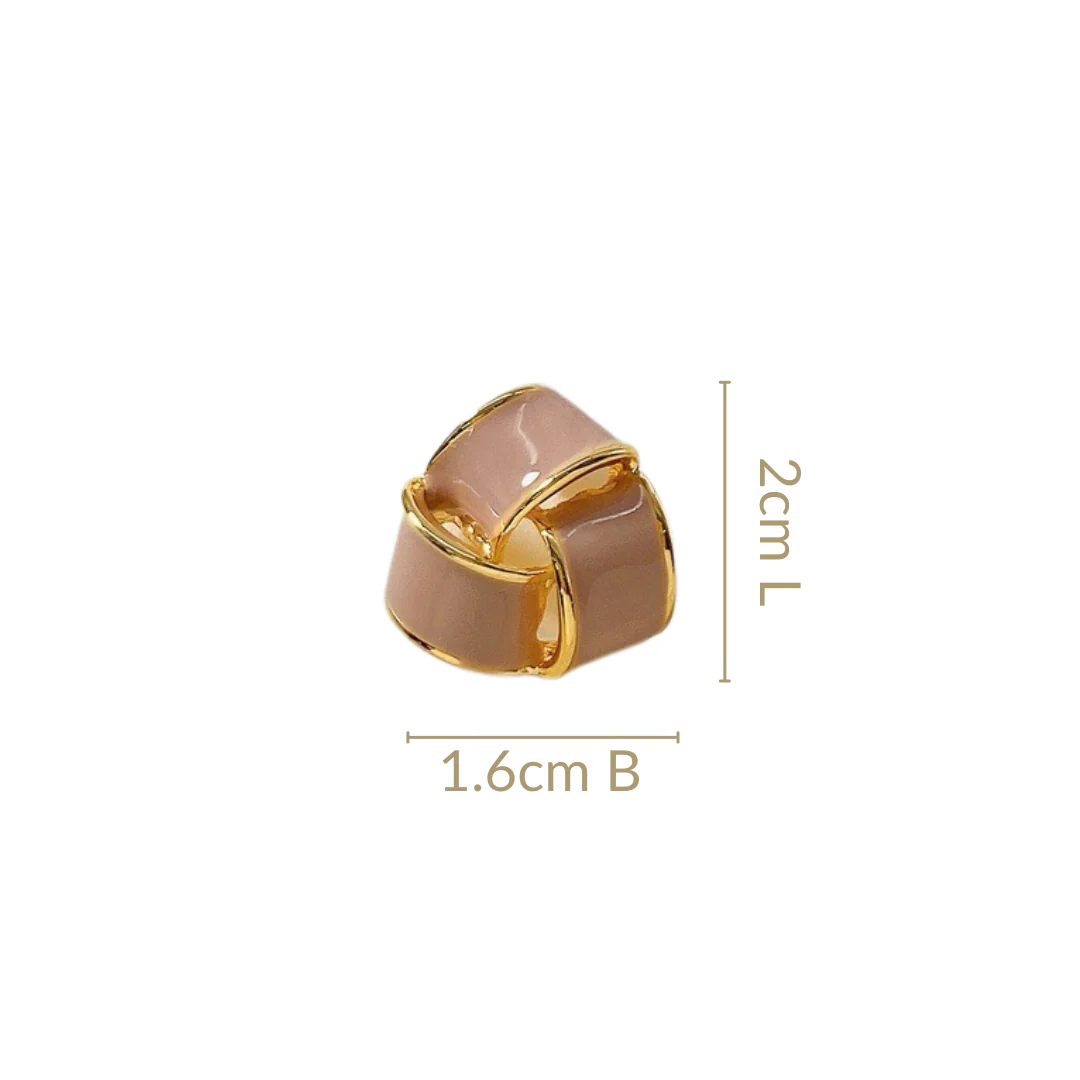 Knotted Style Stud Earrings Mauve - Image 3