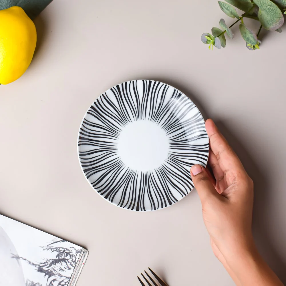 La Mode Printed Ceramic Dessert Plate White 6 Inch - Image 2