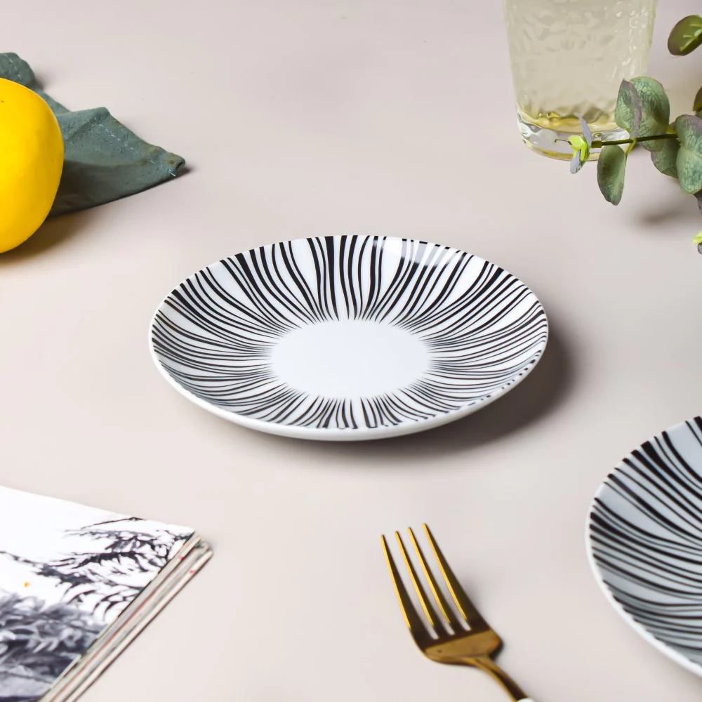 La Mode Printed Ceramic Dessert Plate White 6 Inch - Image 3