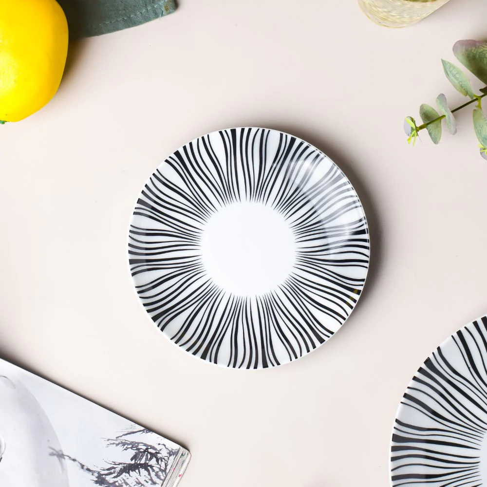 La Mode Printed Ceramic Dessert Plate White 6 Inch - Image 4