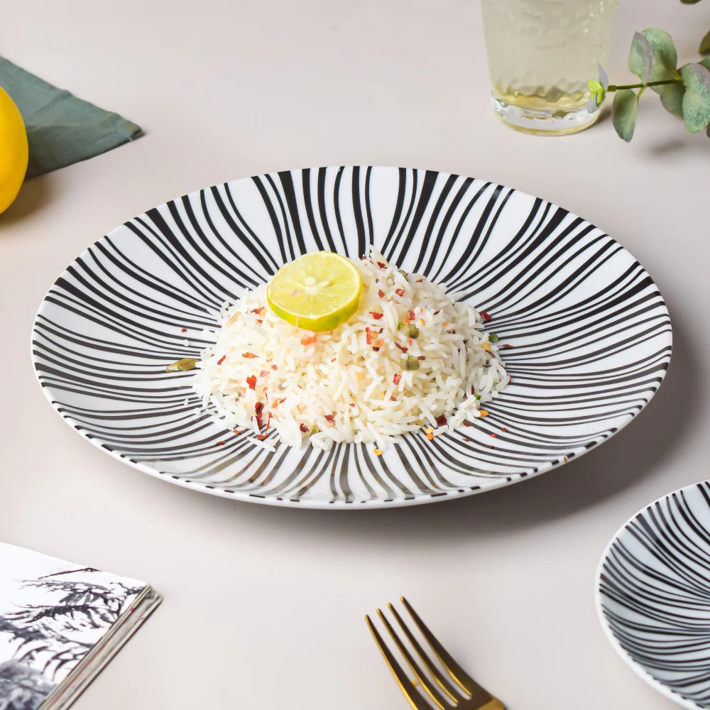 La Mode Printed Ceramic Dinner Plate White 10 Inch - Image 2