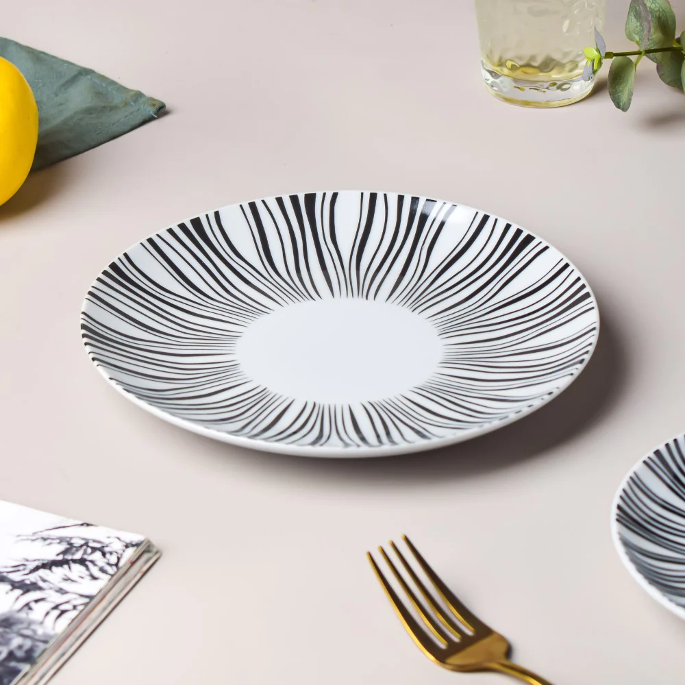 La Mode Printed Ceramic Snack Plate White 8 Inch - Image 6
