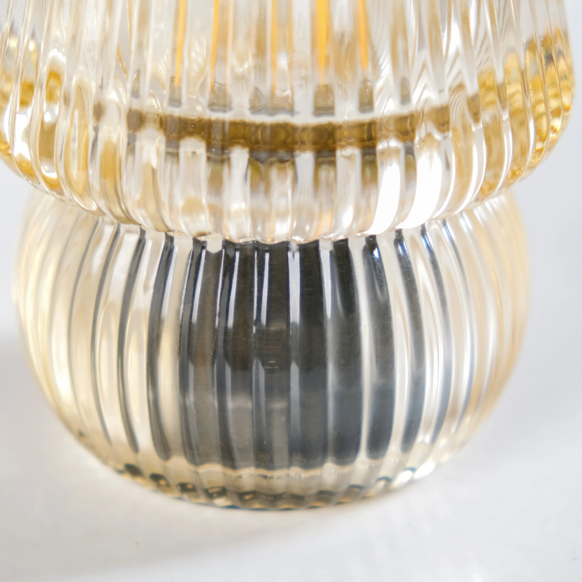 Lantern Style LED Glass Table Lamp Portable Battery Operated - Image 8