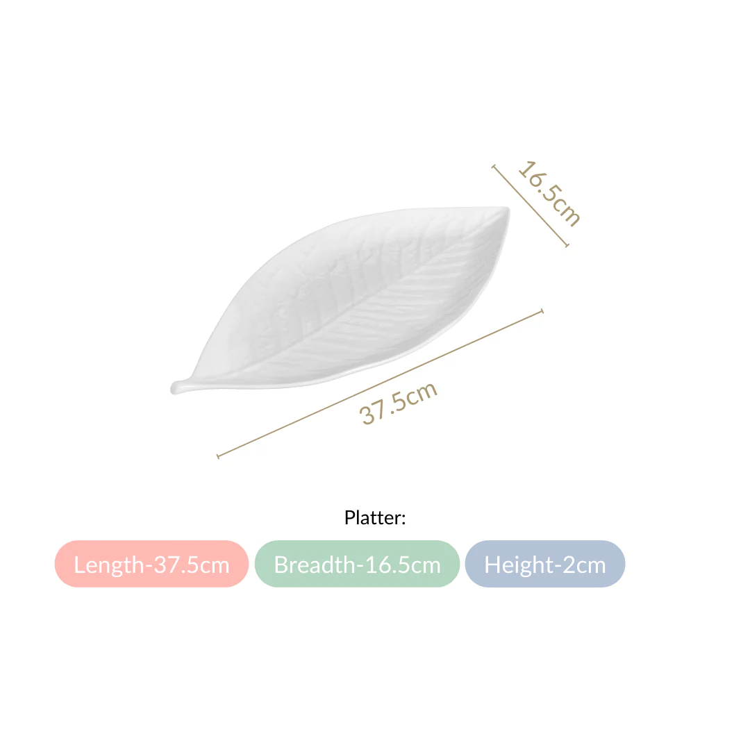 Large Bay Leaf Serving Platter 15 Inch - Image 4