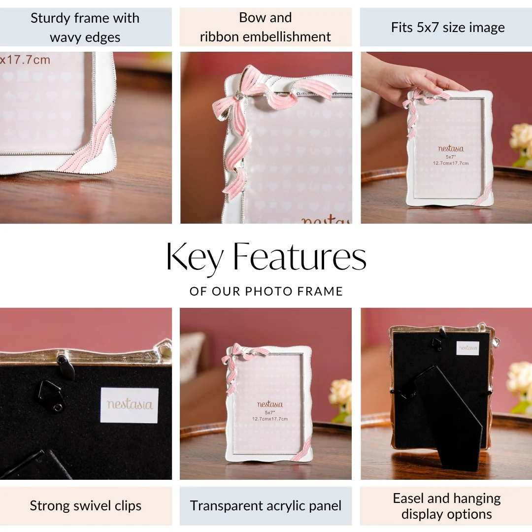 Large Blush Bow Photo Frame 13x18cm - Image 5
