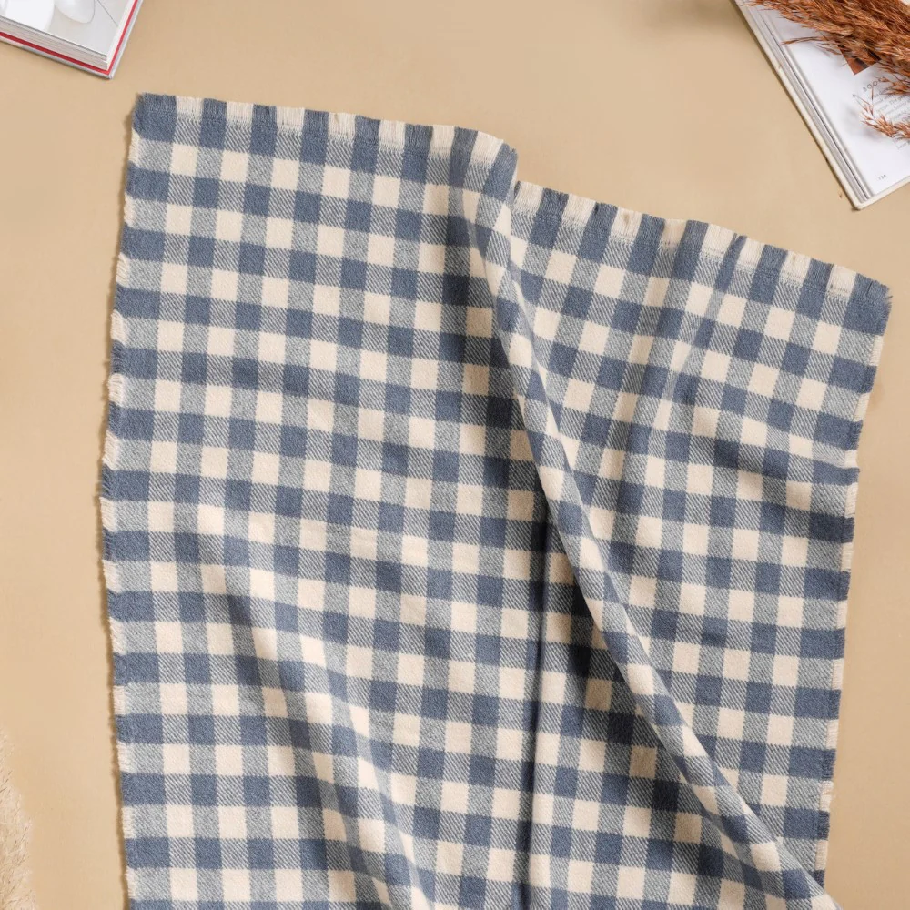 Large Chequered Blanket Scarf - Image 2