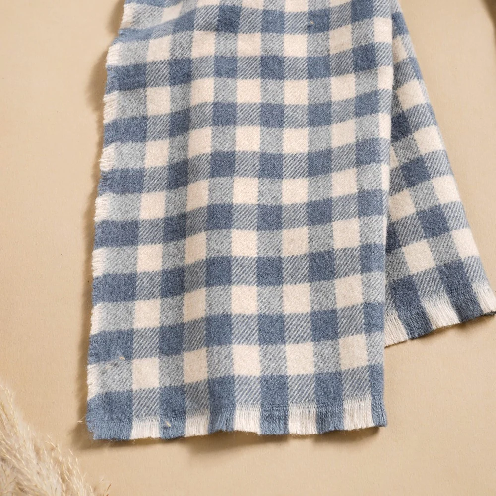 Large Chequered Blanket Scarf - Image 3