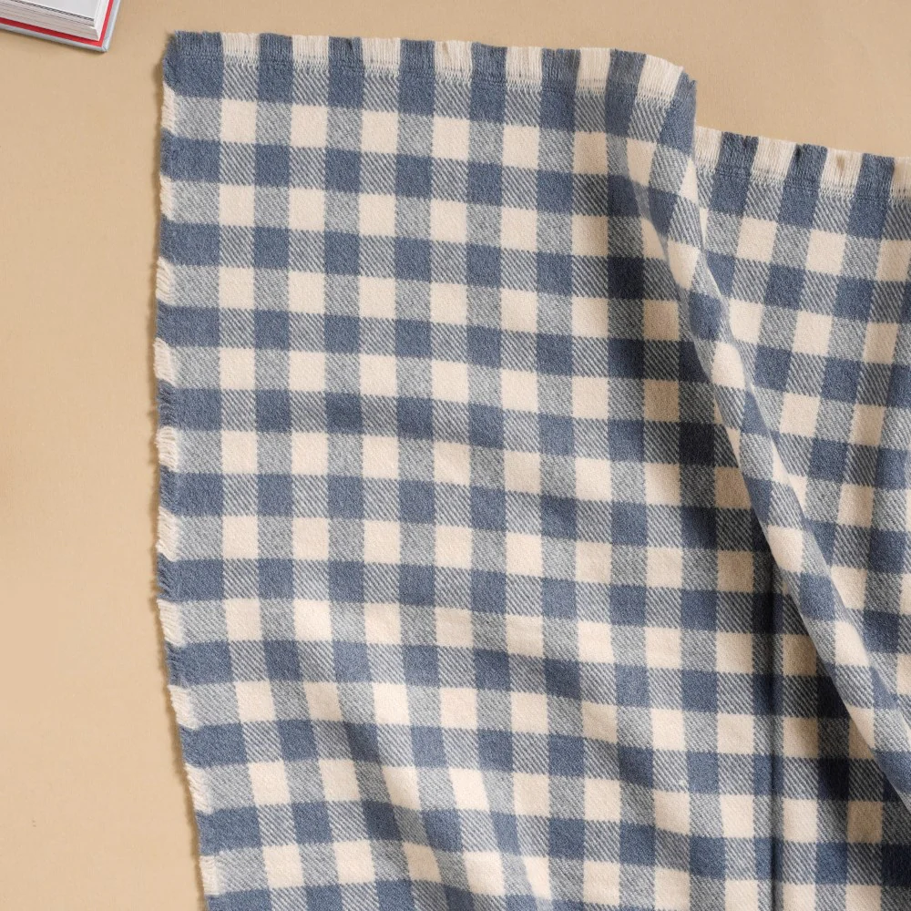 Large Chequered Blanket Scarf - Image 8