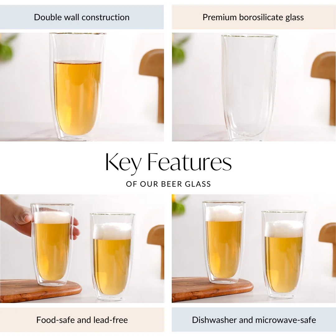Large Double Wall Glass Set Of 2 530ml - Image 4
