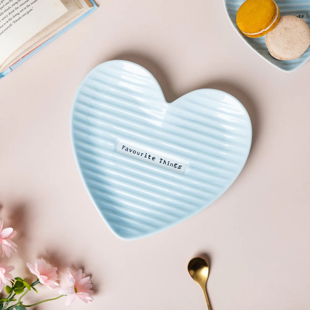 Large Heart Starter Plate Blue