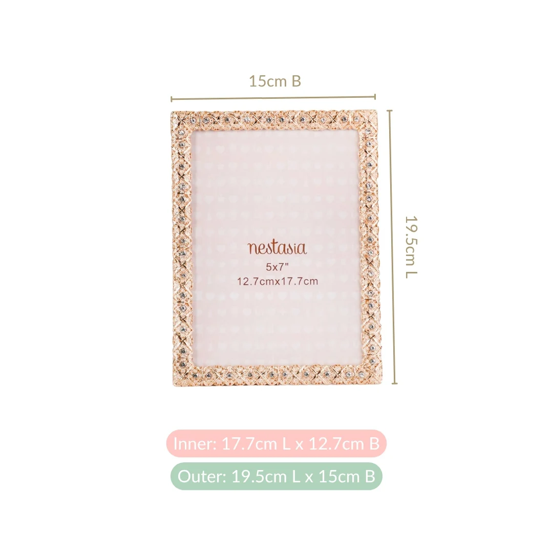 Large Regal Rhinestone Picture Frame Gold 13x18cm - Image 4
