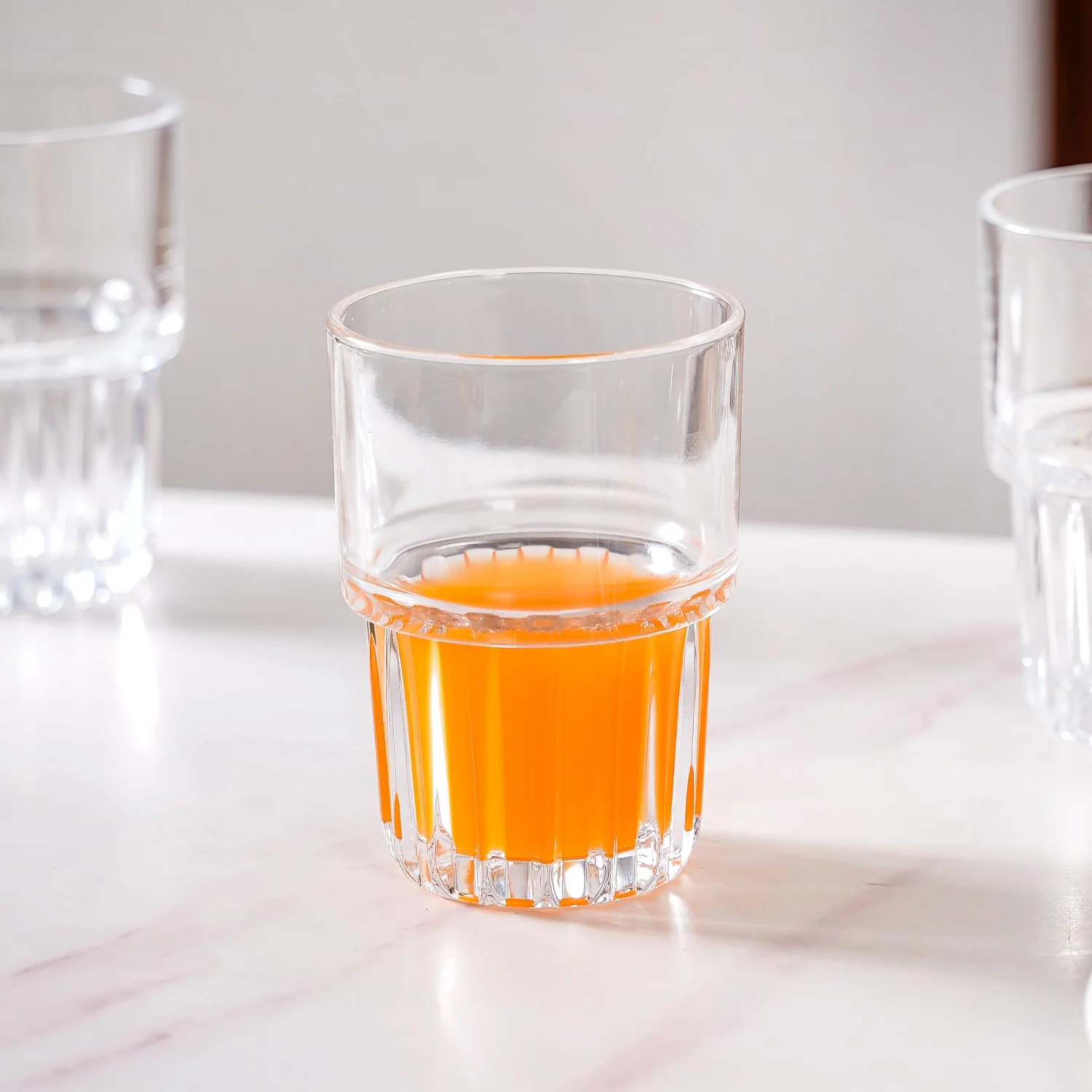 Large Stackable Drinking Glass Tumblers Set Of 6 340ml - Image 4