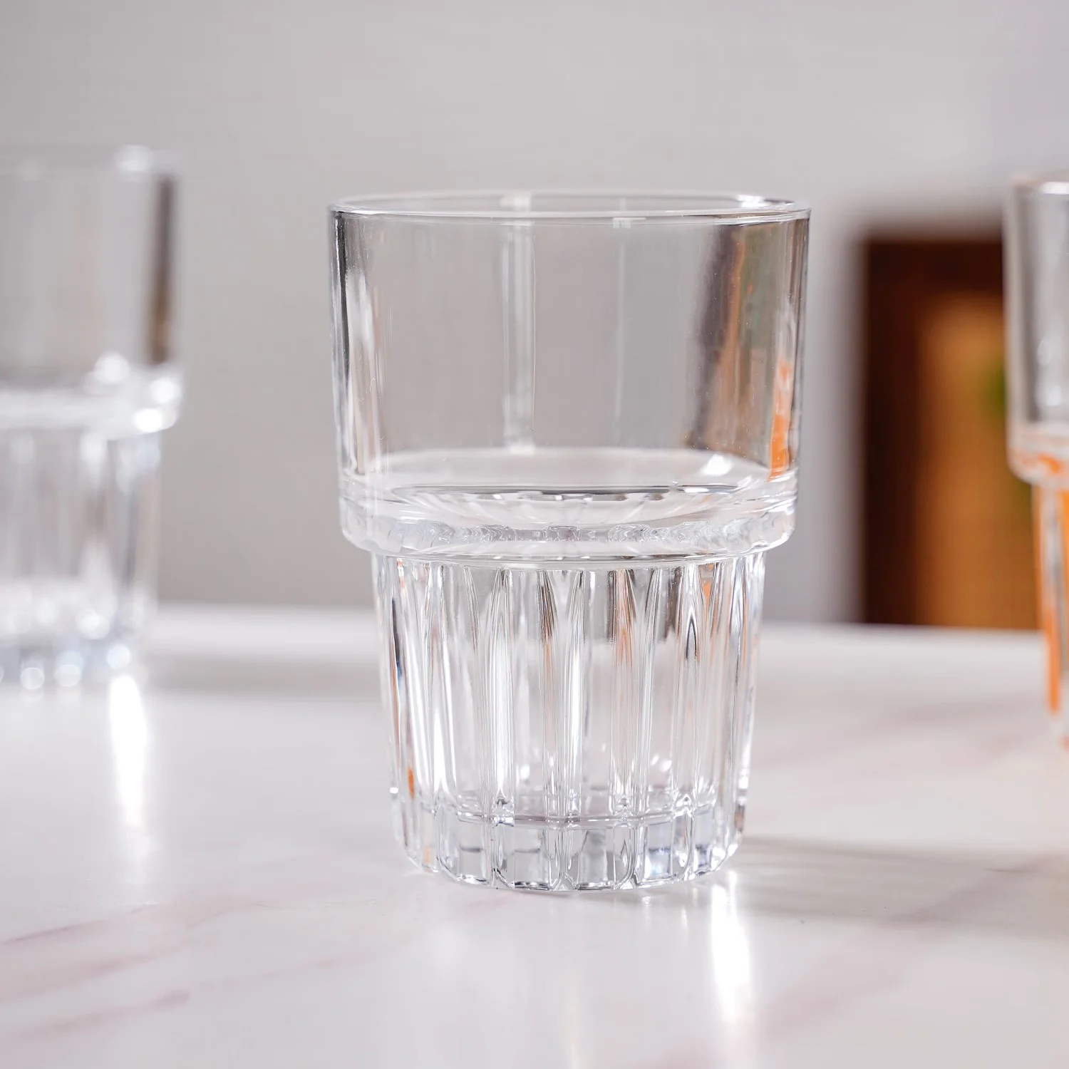 Large Stackable Drinking Glass Tumblers Set Of 6 340ml - Image 9