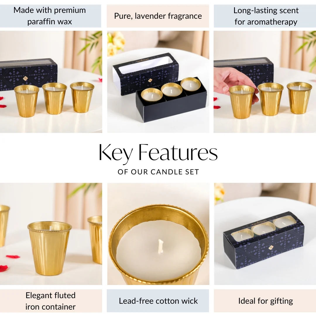 Lavender Candle Set Of 3 With Gift Box - Image 5