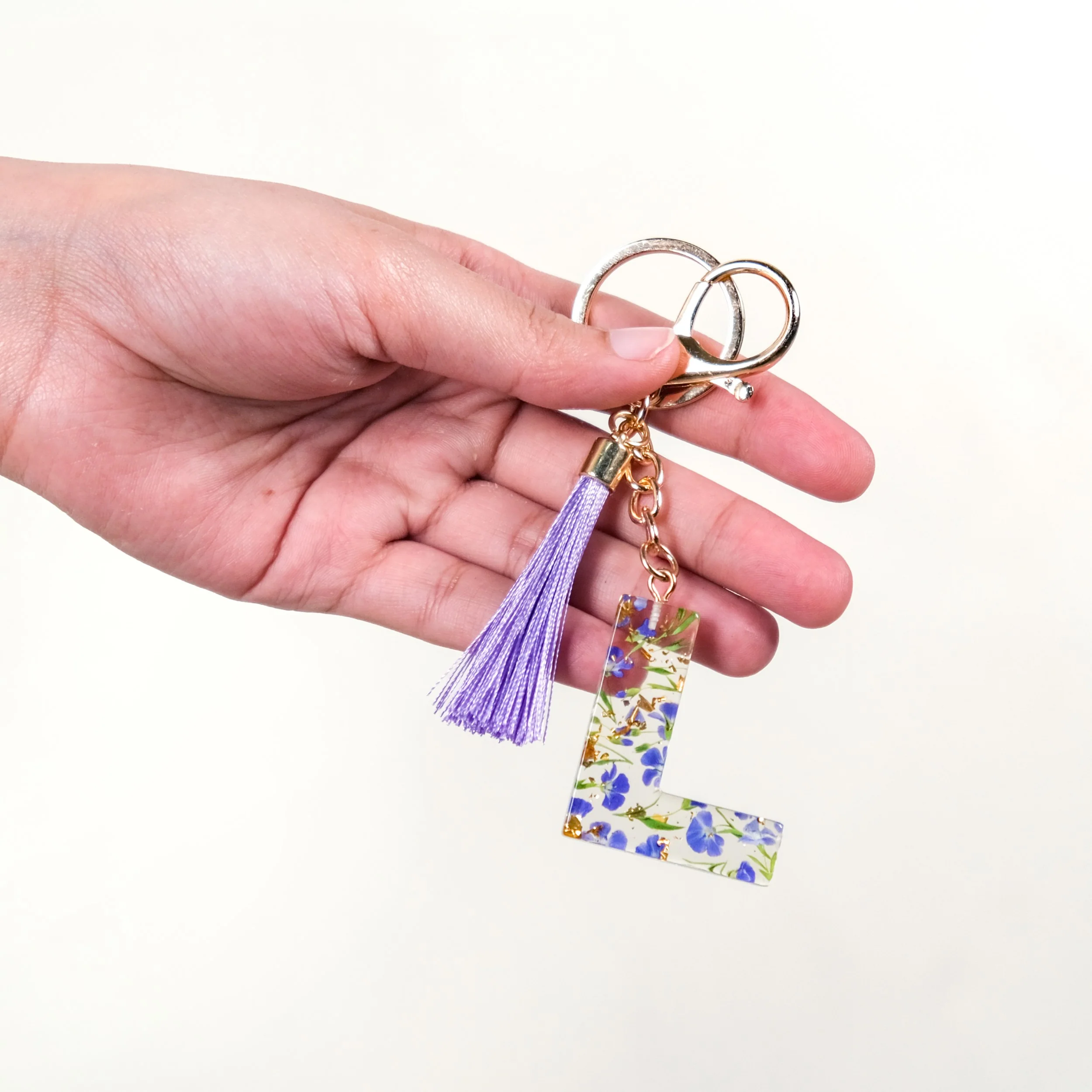 Lavender L Keychain With Dual Hooks - Image 2