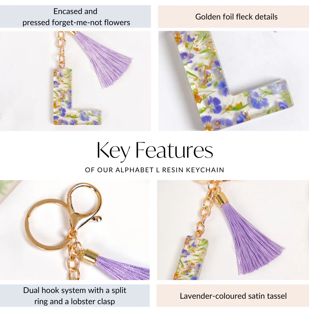 Lavender L Keychain With Dual Hooks - Image 5
