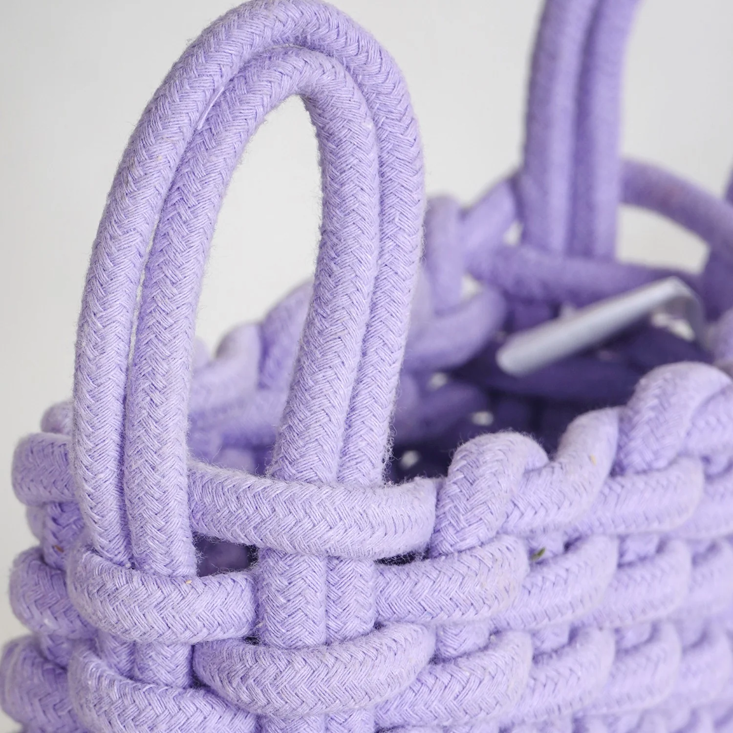 Lavender Rope Style Small Basket 21cm - Image 9