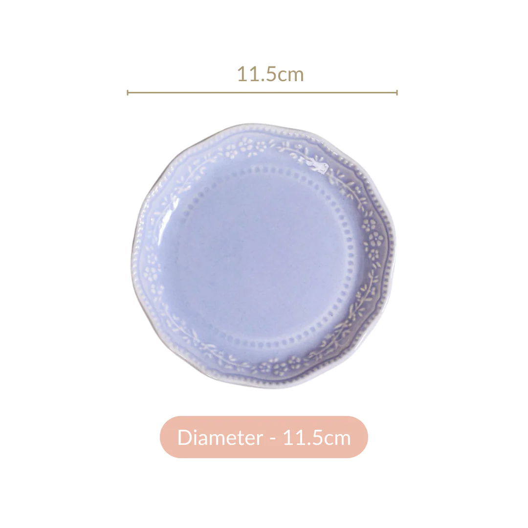 Lavender Round Small Dessert Plate Set Of 6 4.5" - Image 5