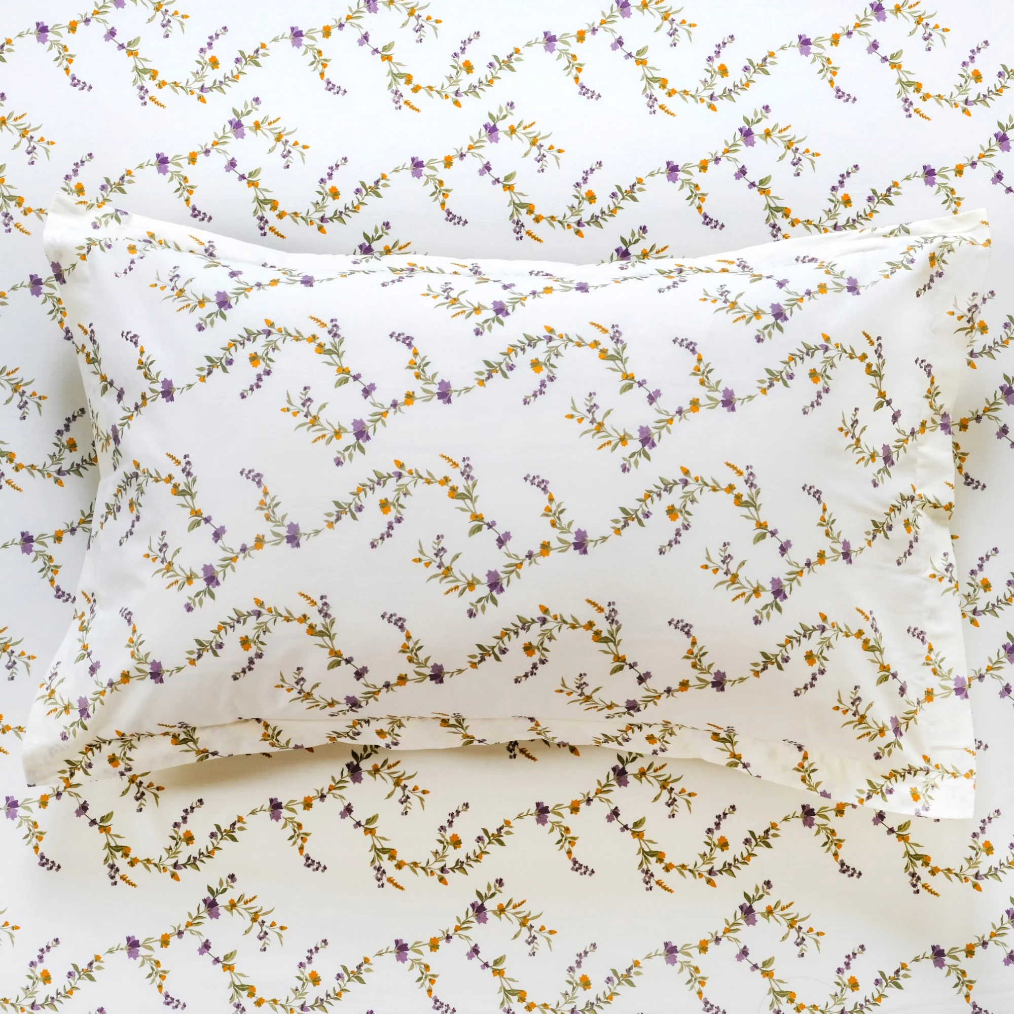 Lavender Vine King Size Cotton Bedding Set 275x275cm - Image 3