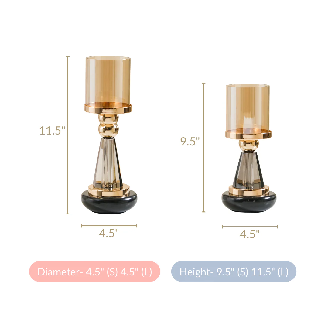 Lavish Crystal Hurricane Candle Holder Set Of 2 - Image 6